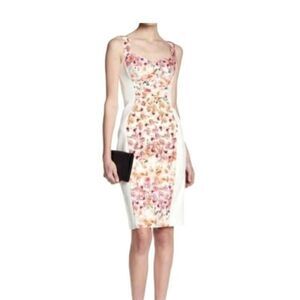 Black Halo Sadie Floral Panel Sheath Dress size 6